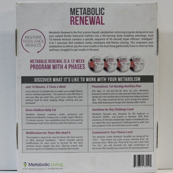 NEW! Metabolic Renewal: 4 Phase Workout Videos plus Body-Sculpting Burnouts DVD - Picture 3 of 4